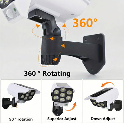 Olyyra 2000 Lumen Solar Motion Sensor Security Light – 77 LEDs, IP65 Waterproof, 360° Rotating, 3 Modes, Remote Control, Fake Camera Design | Outdoor Driveway, Yard & Garden Floodlight