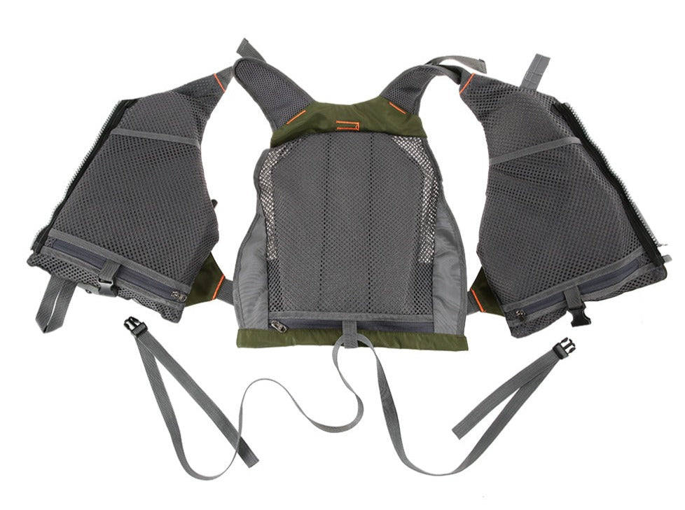 Olyyra Men's Breathable Fishing Vest – Ripstop Polyester, EPE Foam Buoyancy, 11 Pockets, Reflective Safety Strips | Fly Fishing, Kayak & Canoe Fishing
