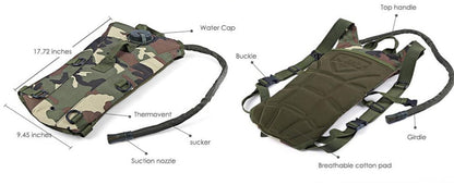 3L Hydration Backpack – Water-Resistant Oxford Fabric, Hands-Free Drinking Hose, Breathable Back Pad, Adjustable Unisex Fit