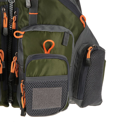 Olyyra Men's Breathable Fishing Vest – Ripstop Polyester, EPE Foam Buoyancy, 11 Pockets, Reflective Safety Strips | Fly Fishing, Kayak & Canoe Fishing