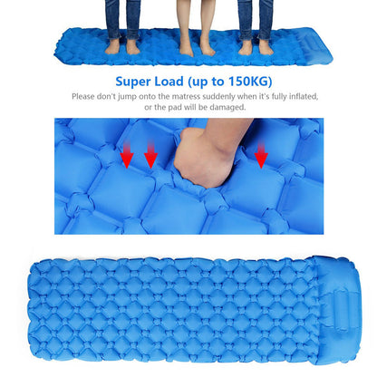 Inflatable Camping Air Mattress with Pillow – 500g Ultralight, 144 Flexible Air Cells, Dual-Layer Insulation, Leak-Proof Valve | Backpacking, Hiking & All-Season Camping