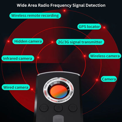 Olyyra Smart Hidden Camera Detector – RF Detection up to 8GHz, IR Infrared Scanning, RED Reflection Mode, 720-Hour Standby, 50g Ultralight | Hotel, Vehicle, Office & Travel Privacy Protection