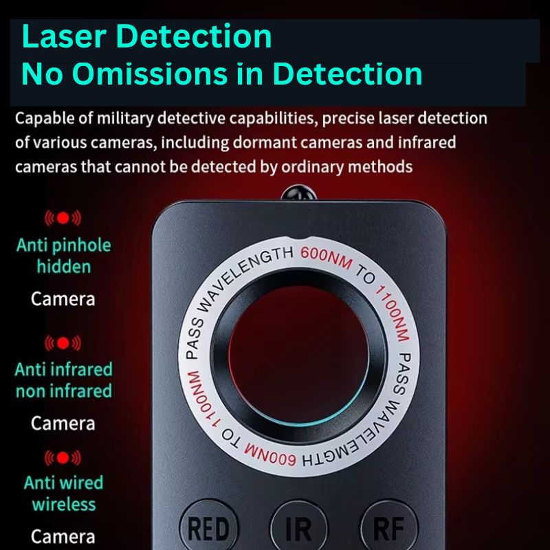 Olyyra Smart Hidden Camera Detector – RF Detection up to 8GHz, IR Infrared Scanning, RED Reflection Mode, 720-Hour Standby, 50g Ultralight | Hotel, Vehicle, Office & Travel Privacy Protection