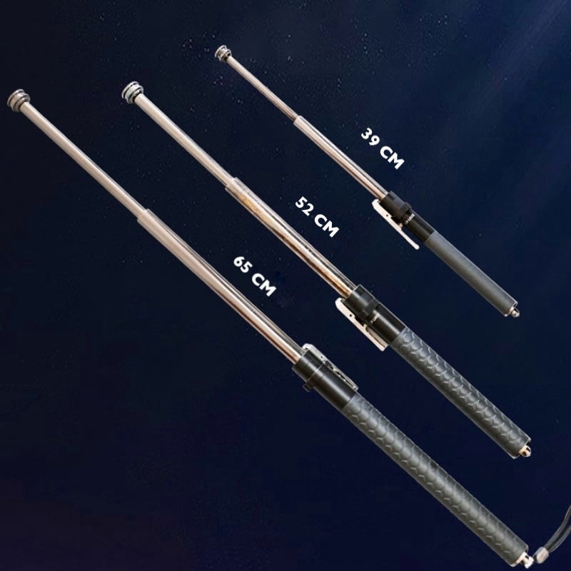 Olyyra Auto-Deploy Hiking Walking Stick – Lightweight Alloy Trekking Pole with Anti-Slip Grip for Trail, Camping & Outdoor Safety