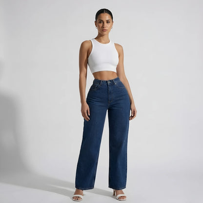 Butt Lifting Mid-Low Rise Straight-Leg Jeans