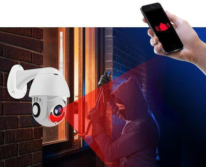 Olyyra WiFi Surveillance Camera – 1080p HD, 320° Pan & 120° Tilt, 3-Mode Night Vision, IP66 Waterproof, Two-Way Audio, 128GB Local + Cloud Storage | Indoor & Outdoor Home Security
