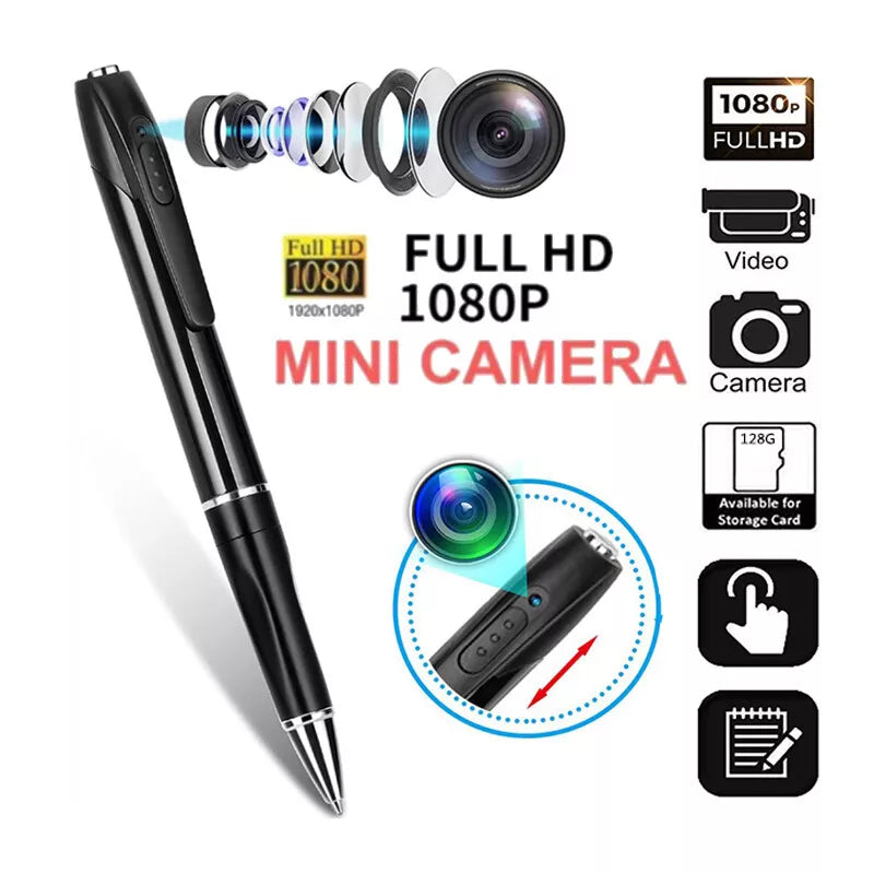 Olyyra Mini Camera Pen – 1080p HD Video, 12MP Photos, 3-Hour Battery, 64GB SD Support, Wearable Clip Design | Business, Conference & Discreet Recording
