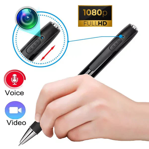 Olyyra Mini Camera Pen – 1080p HD Video, 12MP Photos, 3-Hour Battery, 64GB SD Support, Wearable Clip Design | Business, Conference & Discreet Recording