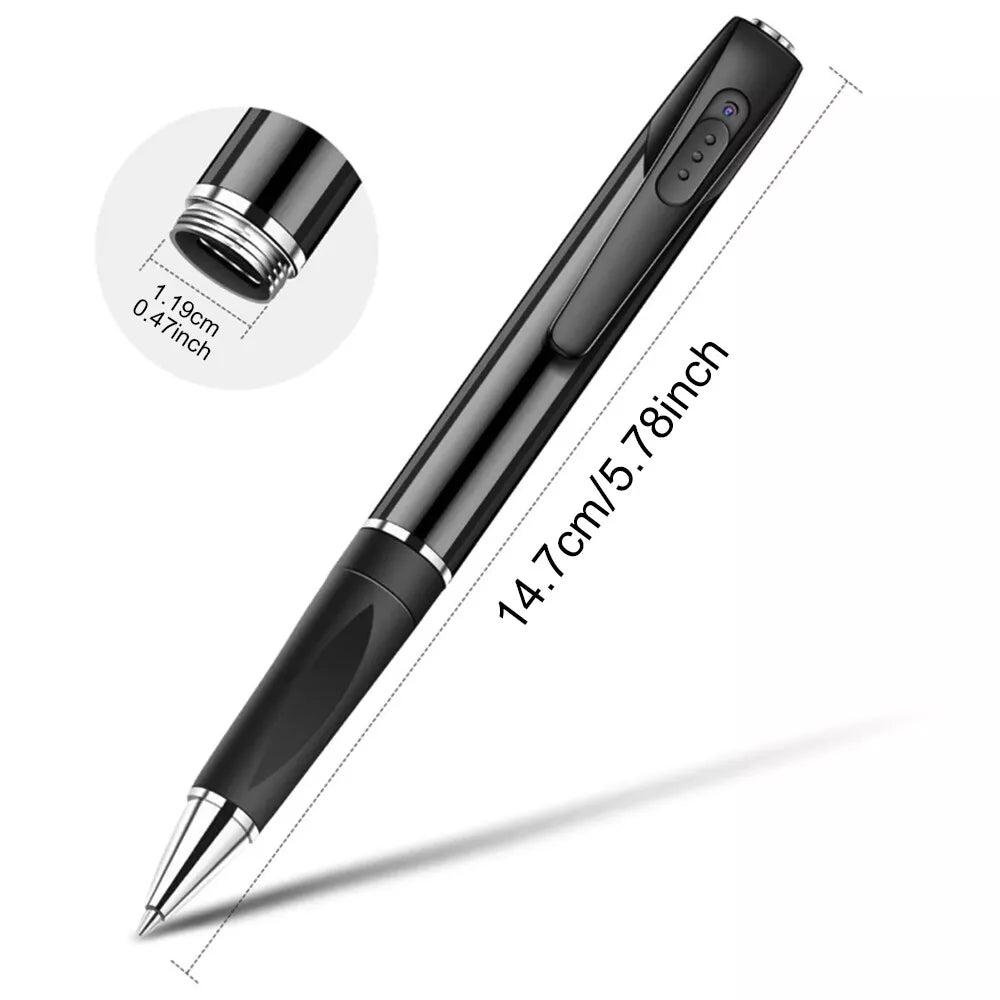 Olyyra Mini Camera Pen – 1080p HD Video, 12MP Photos, 3-Hour Battery, 64GB SD Support, Wearable Clip Design | Business, Conference & Discreet Recording