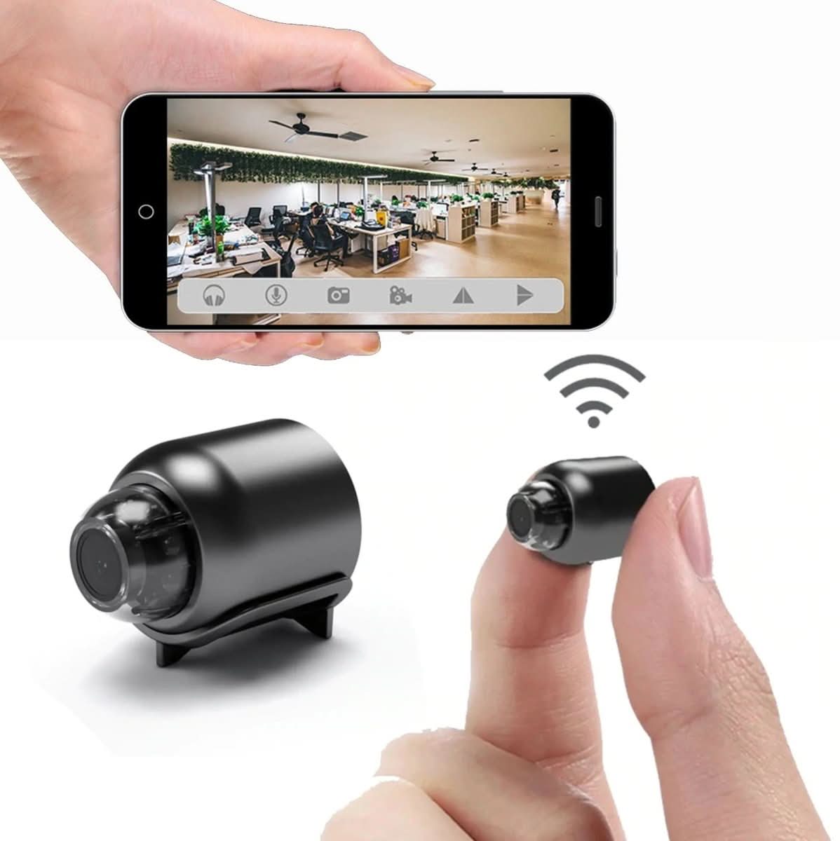 Olyyra NightView Compact Wireless Surveillance Camera – 1080P HD, Advanced IR Night Vision, WiFi Smartphone App for Discreet Indoor Monitoring