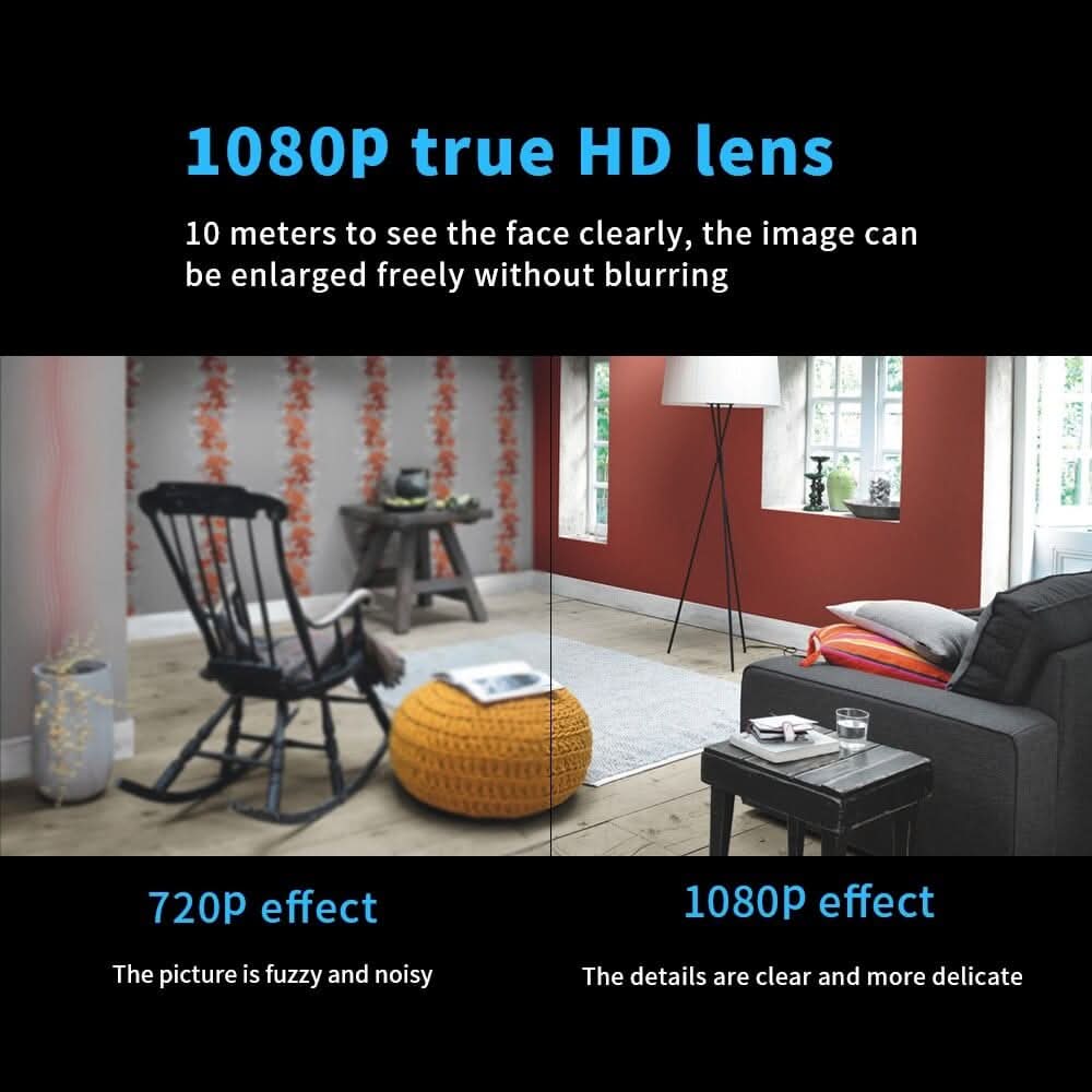 Olyyra NightView Compact Wireless Surveillance Camera – 1080P HD, Advanced IR Night Vision, WiFi Smartphone App for Discreet Indoor Monitoring
