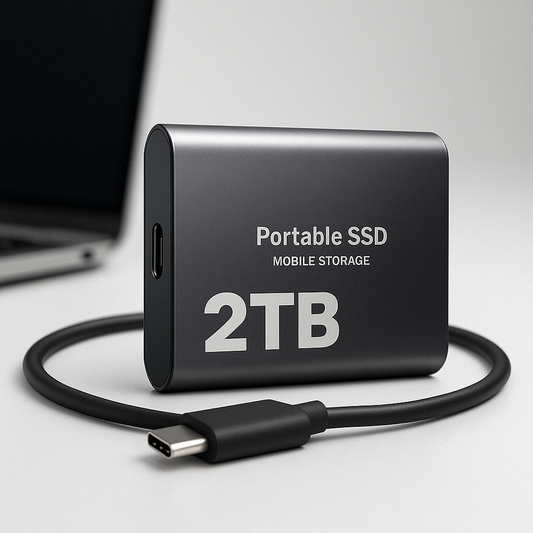 Olyyra Pro-Speed 2TB Portable SSD – Up to 1050 MB/s, USB-C/USB 3.1, Plug & Play, Windows, macOS & Linux Compatible