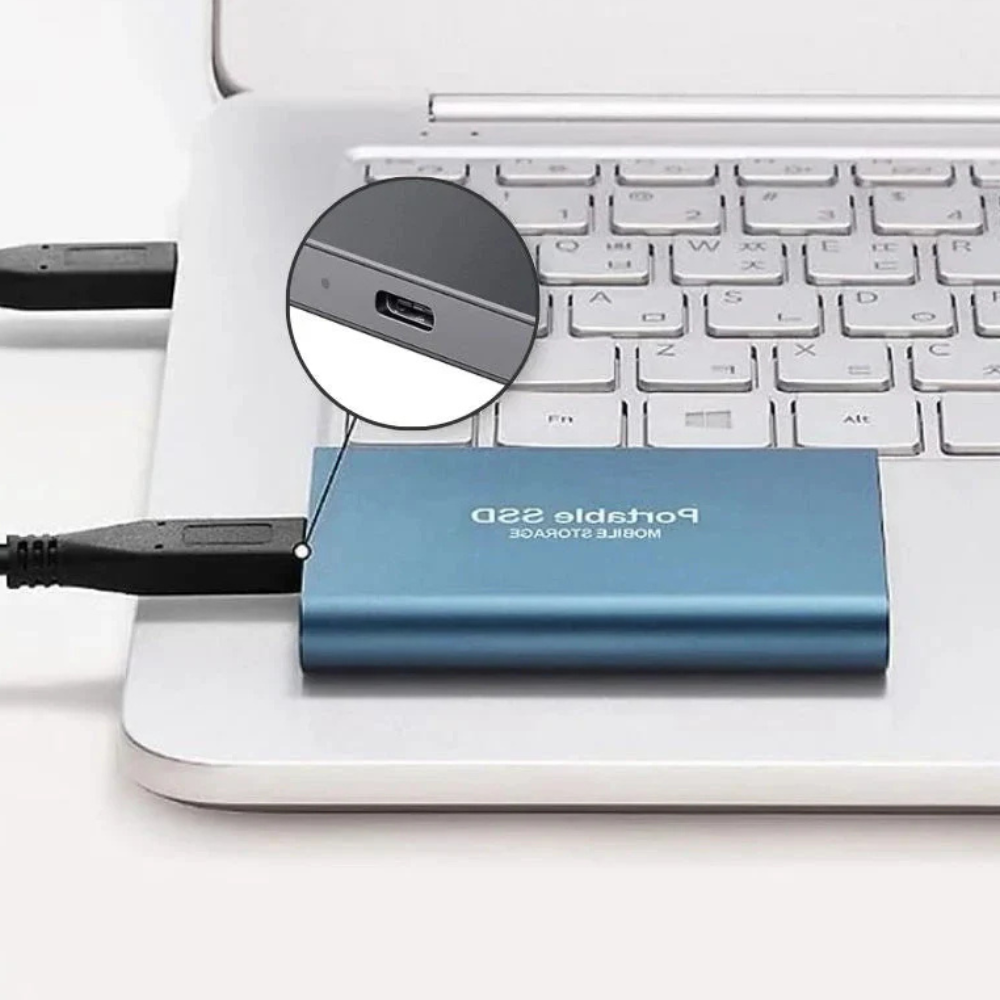 High-Capacity Shockproof Portable SSD – Up to 1050 MB/s, USB-C USB 3.2 Gen 2, Splash-Resistant Aluminum & Silicone, 1TB–16TB | PS5, Xbox, Windows, macOS, Linux & Android
