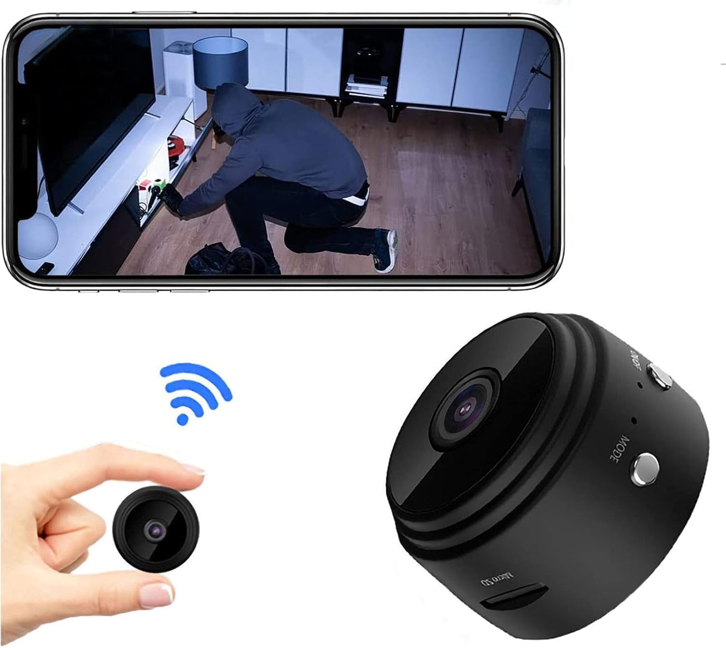 Mini WiFi Security Camera – 1080P Night Vision & Magnetic Mount