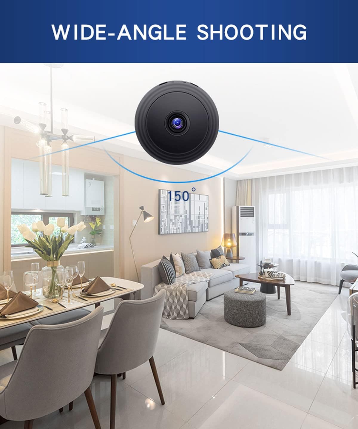 Mini WiFi Security Camera – 1080P Night Vision & Magnetic Mount