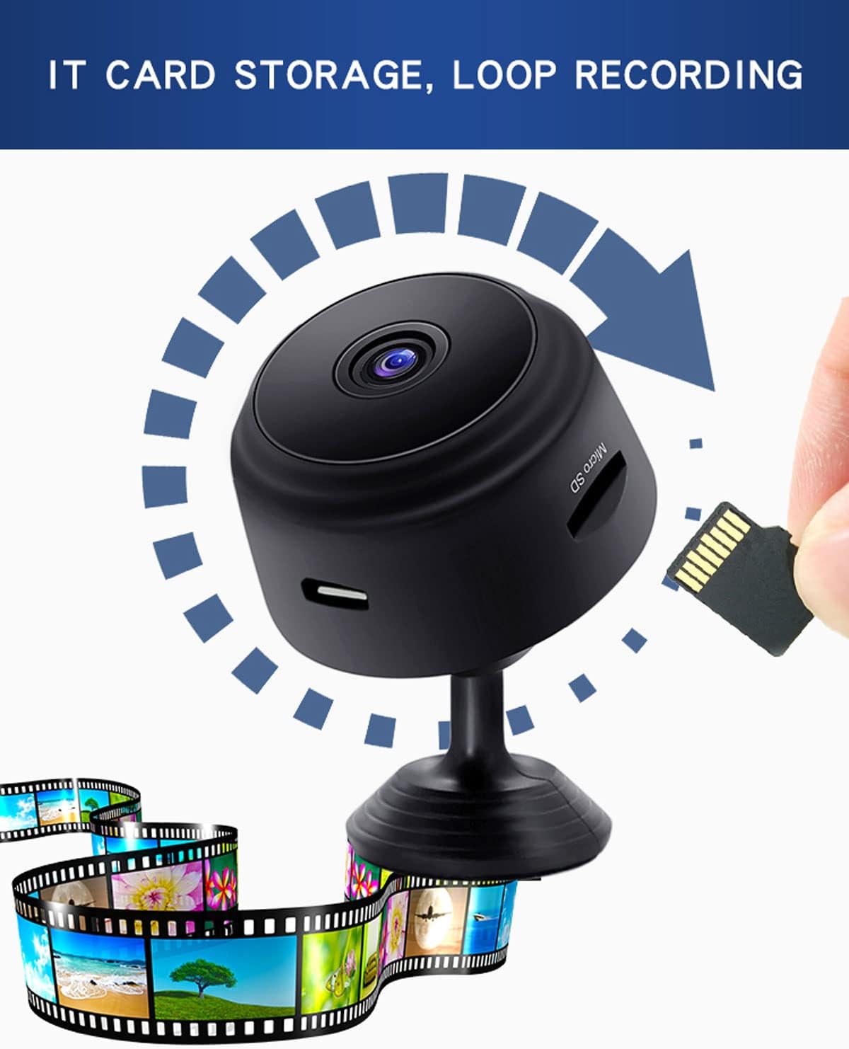 Mini WiFi Security Camera – 1080P Night Vision & Magnetic Mount