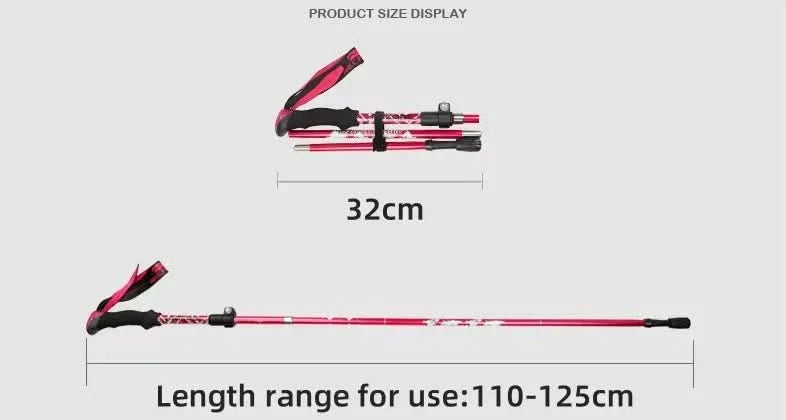 Olyyra Foldable Trekking Poles – Adjustable Aluminum Hiking Sticks with EVA Grip & Carbide Tips for Hiking, Mountaineering & Trail Use