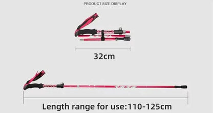 Olyyra Foldable Trekking Poles – Adjustable Aluminum Hiking Sticks with EVA Grip & Carbide Tips for Hiking, Mountaineering & Trail Use
