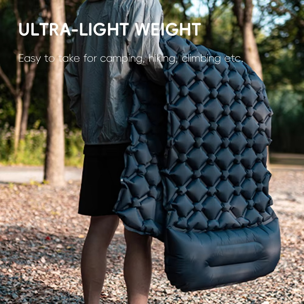 Olyyra Self-Inflating Camping Sleeping Pad with Built-In Pillow – Lightweight, Compact Roll, Air Cushion Comfort | Hiking, Camping, Climbing & Outdoor Travel