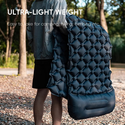 Olyyra Self-Inflating Camping Sleeping Pad with Built-In Pillow – Lightweight, Compact Roll, Air Cushion Comfort | Hiking, Camping, Climbing & Outdoor Travel