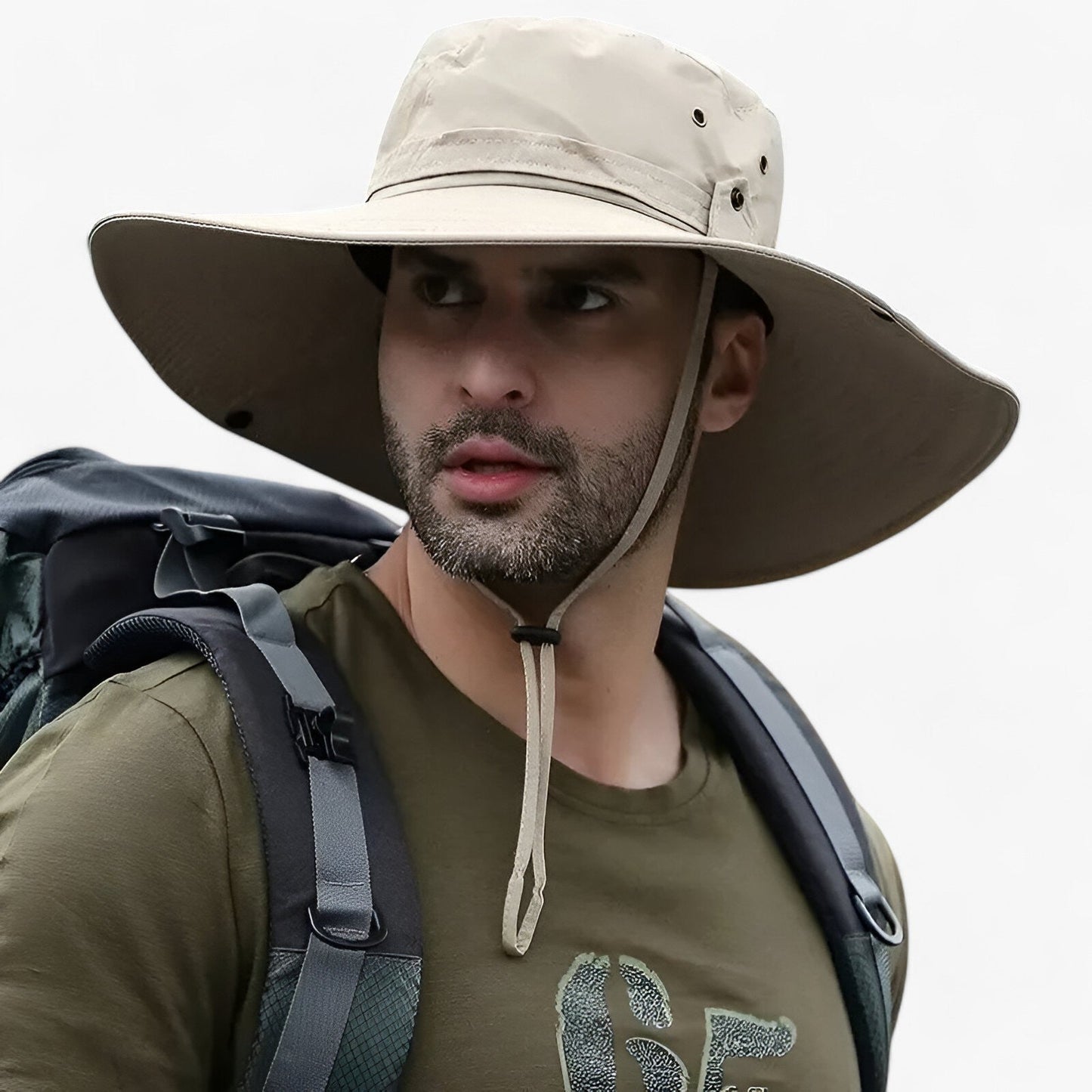 Olyyra UV Protection Outdoor Sun Hat – Breathable Mesh, Lightweight, Adjustable Drawstring, Weather-Resistant | Hiking, Fishing, Camping & Beach