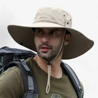 Olyyra UV Protection Outdoor Sun Hat – Breathable Mesh, Lightweight, Adjustable Drawstring, Weather-Resistant | Hiking, Fishing, Camping & Beach