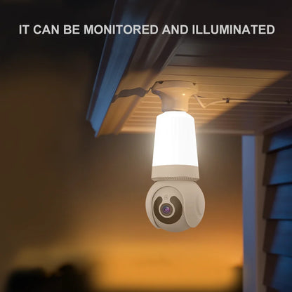 Olyyra Smart Bulb Security Camera – 8MP HD, 360° PTZ, AI Motion Tracking, IR Night Vision, Two-Way Audio & 128GB Storage in E27 Plug-In Design