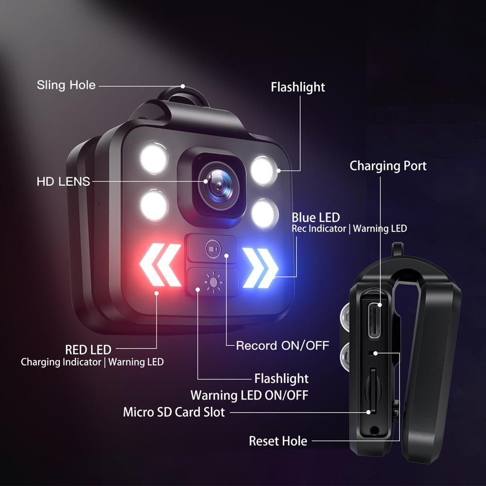 Olyyra Compact Mini HD Action Camera – 1080P, 100° Wide Angle, 5.5-Hour Battery, Loop Recording & 128GB Support for Body Cam, Surveillance & On-the-Go Use