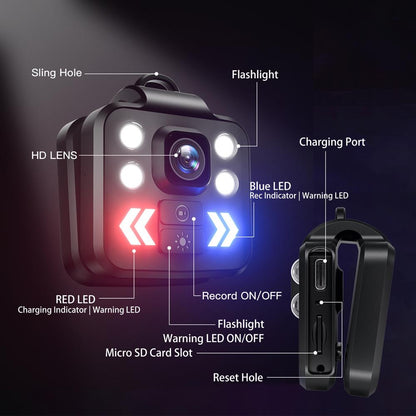 Olyyra Compact Mini HD Action Camera – 1080P, 100° Wide Angle, 5.5-Hour Battery, Loop Recording & 128GB Support for Body Cam, Surveillance & On-the-Go Use
