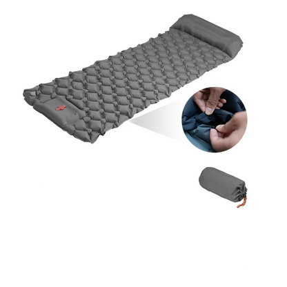 Olyyra Self-Inflating Camping Sleeping Pad with Built-In Pillow – Lightweight, Compact Roll, Air Cushion Comfort | Hiking, Camping, Climbing & Outdoor Travel
