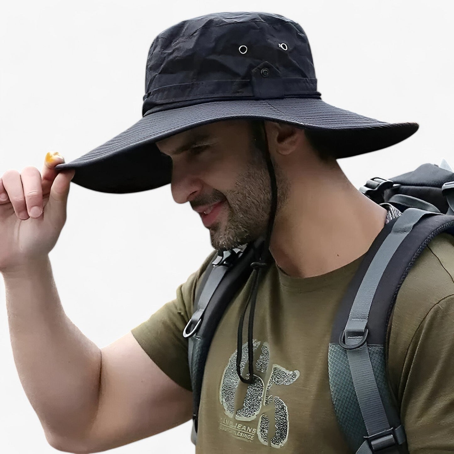 Olyyra UV Protection Outdoor Sun Hat – Breathable Mesh, Lightweight, Adjustable Drawstring, Weather-Resistant | Hiking, Fishing, Camping & Beach
