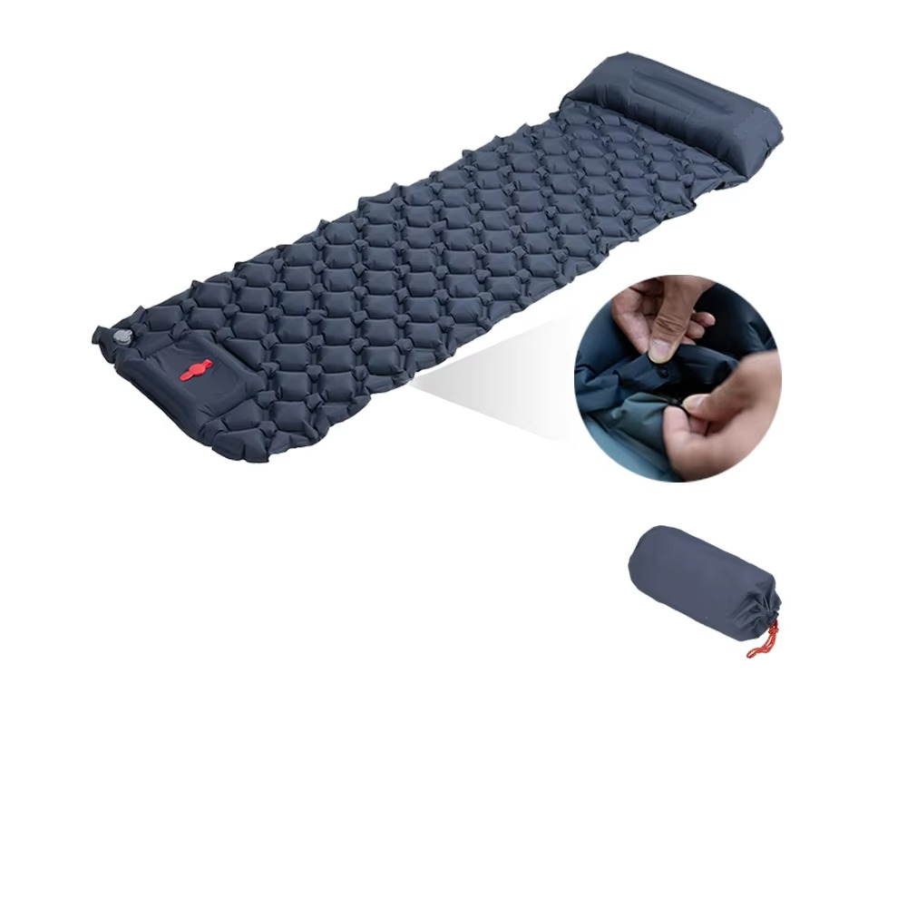 Olyyra Self-Inflating Camping Sleeping Pad with Built-In Pillow – Lightweight, Compact Roll, Air Cushion Comfort | Hiking, Camping, Climbing & Outdoor Travel