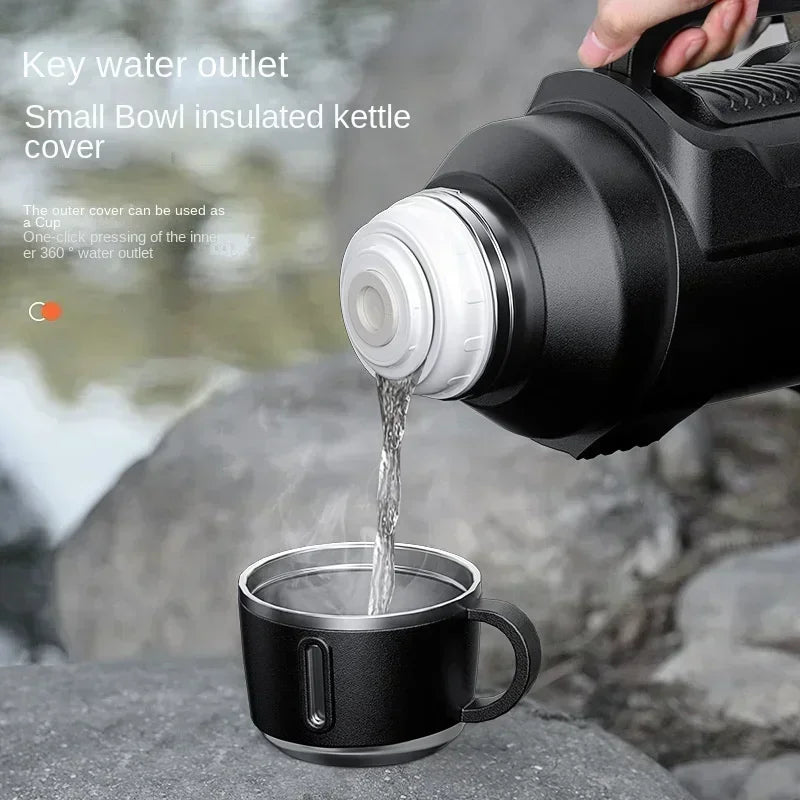 Olyyra Heavy Duty Stainless Steel Hiking Thermos – 24–36 Hour Insulation Vacuum Flask for Hot & Cold Drinks, Camping & Travel (51 oz / 101 oz)