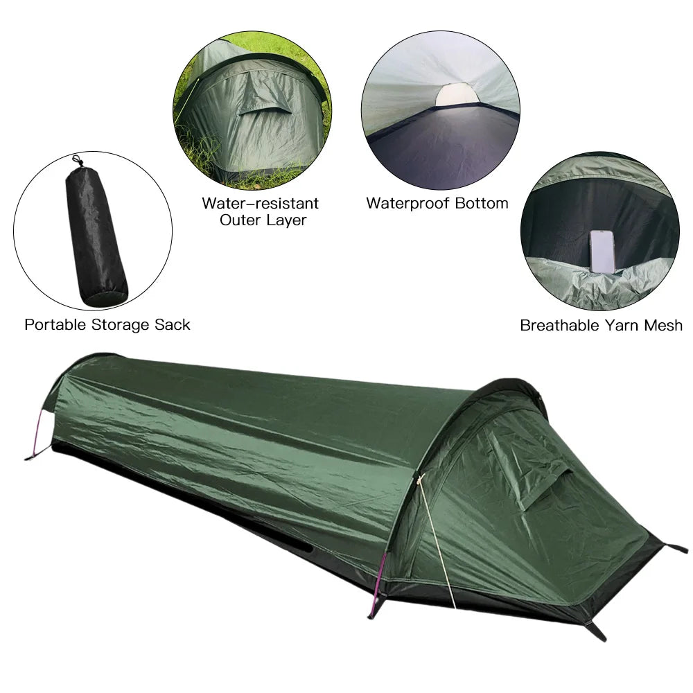Trekvento SoloShield Ultralight Single Tent | Waterproof & Windproof | With Aluminum Poles & Storage Bag | For Trekking, Hiking & Camping