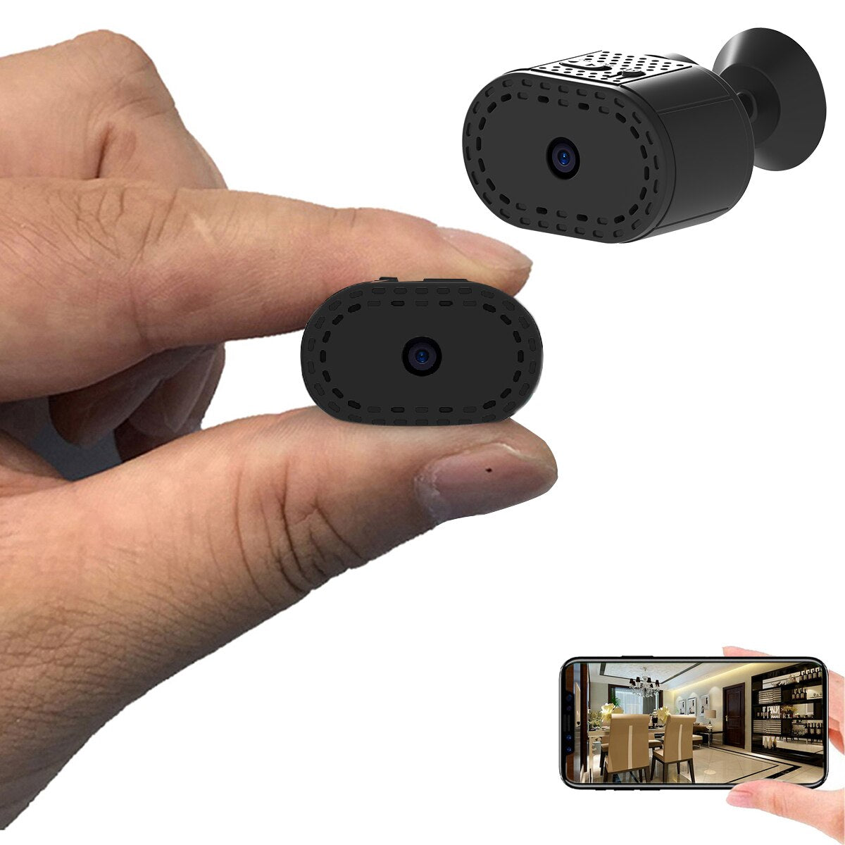 Compact WiFi Mini IP Camera – Night Vision, Motion Alerts & Loop Recording