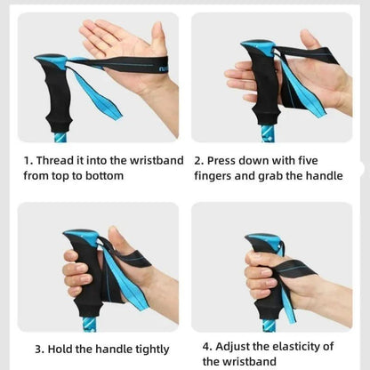 Olyyra Foldable Trekking Poles – Adjustable Aluminum Hiking Sticks with EVA Grip & Carbide Tips for Hiking, Mountaineering & Trail Use