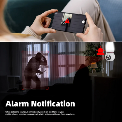 Olyyra Smart Bulb Security Camera – 8MP HD, 360° PTZ, AI Motion Tracking, IR Night Vision, Two-Way Audio & 128GB Storage in E27 Plug-In Design