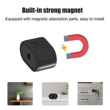 Compact WiFi Mini IP Camera – Night Vision, Motion Alerts & Loop Recording