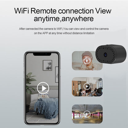 Compact WiFi Mini IP Camera – Night Vision, Motion Alerts & Loop Recording