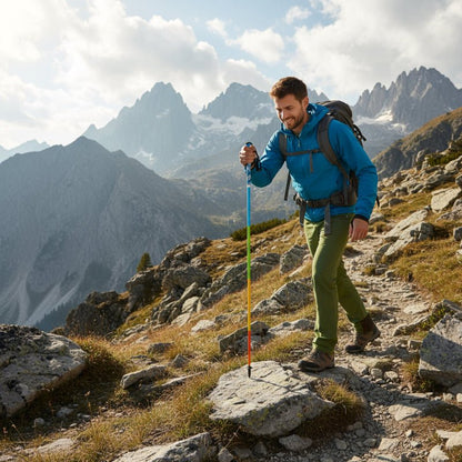 Olyyra Ultralight Carbon Fiber Trekking Poles – Foldable 5-Section Adjustable Hiking Sticks for Trail, Trekking & Backcountry