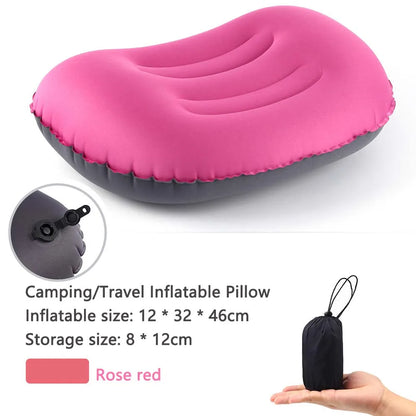 Olyyra Inflatable Outdoor Camping Pillow – 80g Ultralight, Ergonomic Cervical Support, TPU-Coated Polyester, Foldable & Compressible | Camping, Hiking, Travel & Festivals