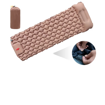 Olyyra Self-Inflating Camping Sleeping Pad with Built-In Pillow – Lightweight, Compact Roll, Air Cushion Comfort | Hiking, Camping, Climbing & Outdoor Travel