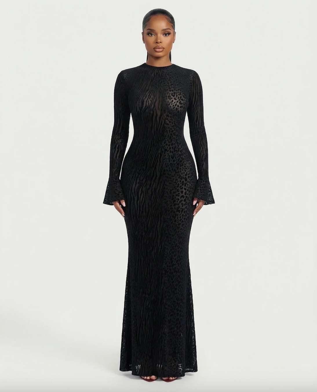 Savanna Mesh Open Back Maxi Dress