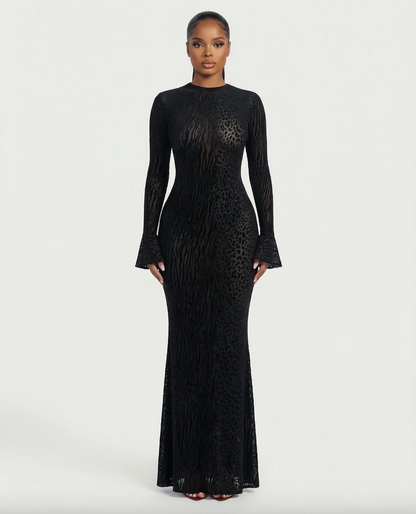 Savanna Mesh Open Back Maxi Dress