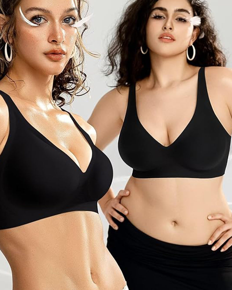 Seamless Deep V Push-Up Wireless Bra