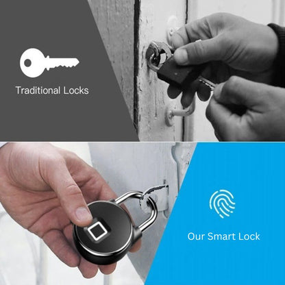 Smart Fingerprint Padlock – Biometric Fingerprint + Bluetooth Dual Access, USB Rechargeable, Weather-Resistant | Gym Lockers, Gates, Storage Units & More