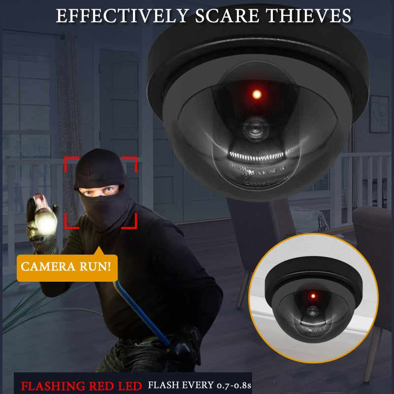 Olyyra Fake Security Camera Decoy – Realistic Outdoor Dummy Surveillance Camera with Flashing LED Light for Home & Business Theft Deterrent