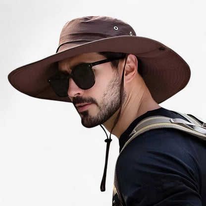 Olyyra UV Protection Outdoor Sun Hat – Breathable Mesh, Lightweight, Adjustable Drawstring, Weather-Resistant | Hiking, Fishing, Camping & Beach