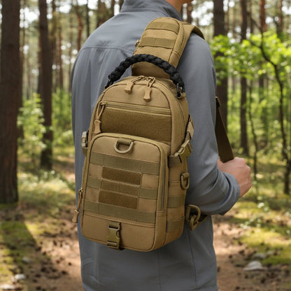 Olyyra Tactical MOLLE Shoulder Sling Backpack – 1000D Water-Repellent Nylon Modular Pack for Hiking, Camping, Travel & EDC
