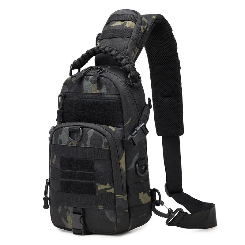 Olyyra Tactical MOLLE Shoulder Sling Backpack – 1000D Water-Repellent Nylon Modular Pack for Hiking, Camping, Travel & EDC